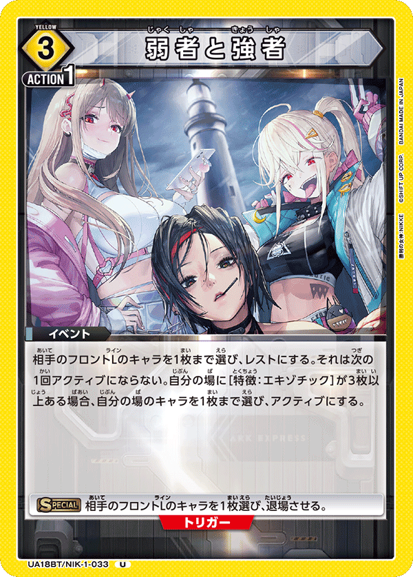 UA18BT/NIK-1-033 弱者と強者 U - トレカの万国