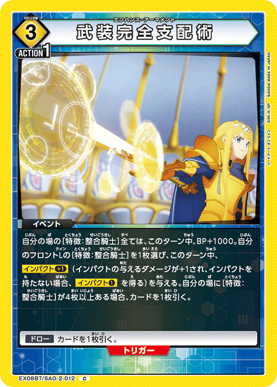 EX08BT/SAO-2-012 Armed complete control technique C