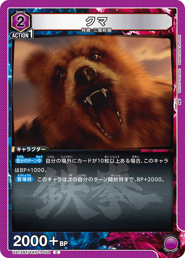 UA13BT/TKN-1-054 クマ C